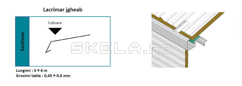 Accesorii tabla - lacrimar jgeab acoperis hale industriale - Skela Industries